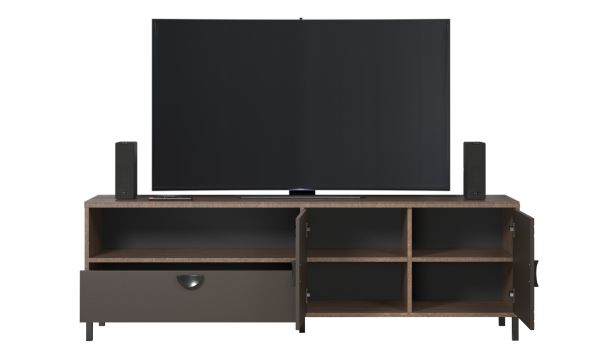 TV-Lowboard Oriana in Bronze und Rostoptik TV Unterteil 183 cm, Soft-Close