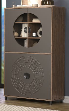 Vitrine Oriana in Bronze und Rostoptik, Highboard 97 x 163 cm mit Soft-Close