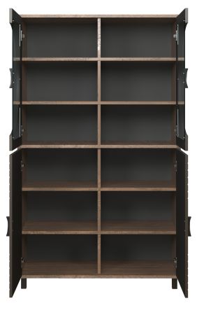 Vitrine Oriana in Bronze und Rostoptik, Highboard 97 x 163 cm mit Soft-Close