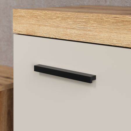 Badezimmer Kommode Celeste in Kaschmir und Evoke Eiche Badschrank 36 x 81 cm