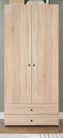 Kleiderschrank Purio in Sonoma Eiche hell Dreht�renschrank 2-t�rig 81 x 176 cm