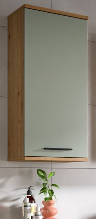 Badezimmer H�ngeschrank Bailey in Salbei und Artisan Eiche Badschrank 35 x 77 cm