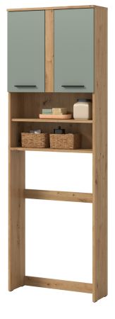 Waschmaschinenschrank Bailey in Salbei und Artisan Eiche Waschmaschinen �berbau 63 x 191 cm