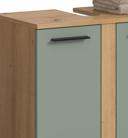 Badm�bel Set 4-teilig Bailey in Salbei und Artisan Eiche Badkombination 195 x 191 cm