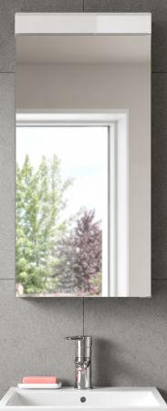 Badezimmer Spiegelschrank Shawn in wei� Hochglanz Badschrank mit Spiegel 40 x 79 cm