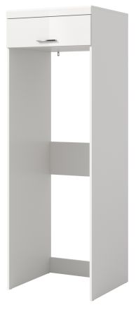 Waschmaschinenschrank Shawn in wei� Hochglanz Waschturm f�r Waschmaschine und Trockner 66 x 200 cm