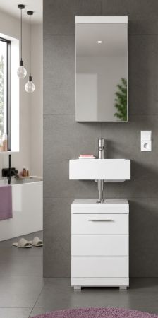 Badm�bel Set 2-teilig Shawn in wei� Hochglanz Badkombination 40 x 191 cm