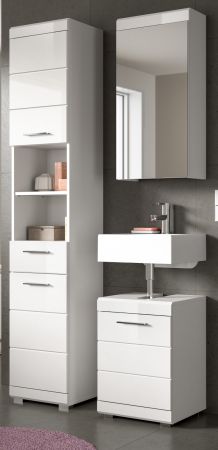 Badm�bel Set 3-teilig Shawn in wei� Hochglanz Badkombination 92 x 200 cm