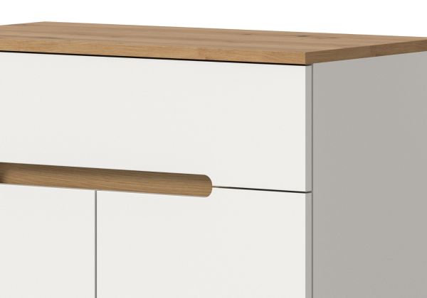 Flurkommode Cooper in wei� und Artisan Eiche Schuhschrank 80 x 94 cm, Soft-Close