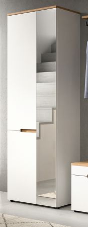 Garderobenschrank Cooper in wei� und Artisan Eiche 65 x 190 cm variable Inneneinteilung, Soft-Close