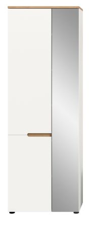 Garderobenschrank Cooper in wei� und Artisan Eiche 65 x 190 cm variable Inneneinteilung, Soft-Close