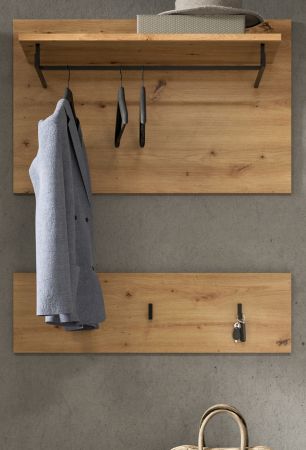 Garderobenpaneel Cooper in Artisan Eiche Set 2-teilig 80 cm