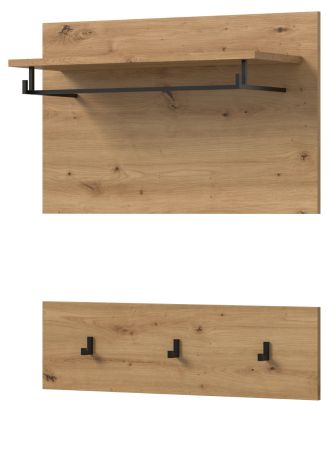 Garderobenpaneel Cooper in Artisan Eiche Set 2-teilig 80 cm