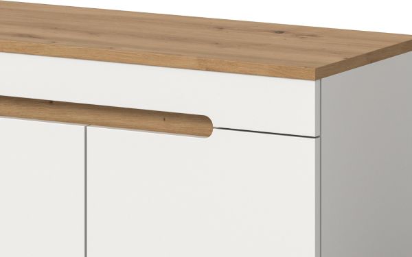 Garderobe Set 4-teilig Cooper in wei� und Artisan Eiche 160 cm, Soft-Close