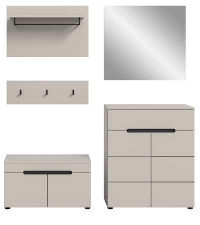 Garderobe Set 5-teilig Cooper in Kaschmir 175 cm, Soft-Close