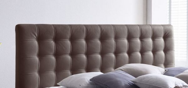 Boxspringbett Isabelle 200 x 200 cm Leder Optik braun 7 Zonen Tonnentaschenfederkern Matratze