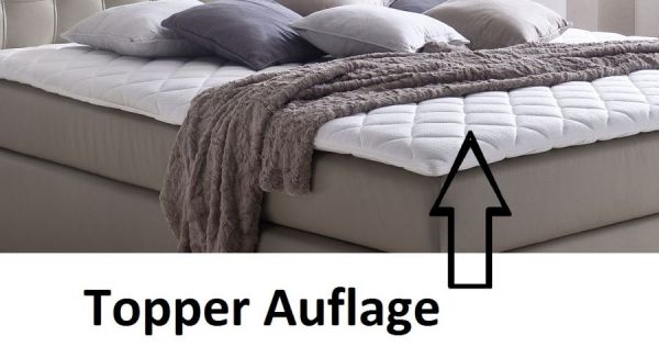Boxspringbett Isabelle 180 x 200 cm Leder Optik muddy Taschenfederkern Matratze
