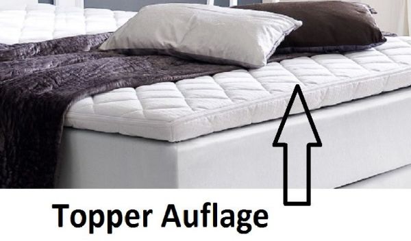 Boxspringbett Isabelle 180 x 200 cm Leder Optik wei� 7 Zonen Tonnentaschenfederkern Matratze