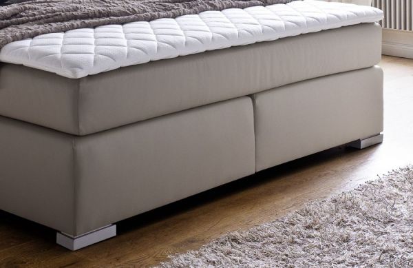 Boxspringbett Isabelle 160 x 200 cm Leder Optik muddy 7 Zonen Tonnentaschenfederkern Matratze