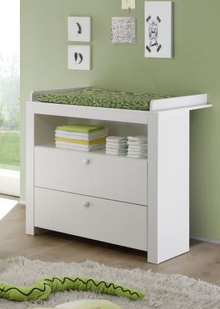 Babyzimmer Wickelkommode Zuzu in wei� Babym�bel Wickeltisch 96 x 111 cm