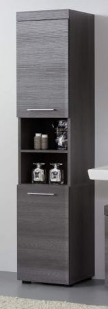 Badezimmer Hochschrank Pebble in Sardegna grau Rauchsilber Badschrank 30 x 190 cm