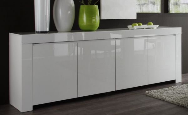 Kommode Livorno in wei� Hochglanz lackiert - Sideboard 210 x 84 cm