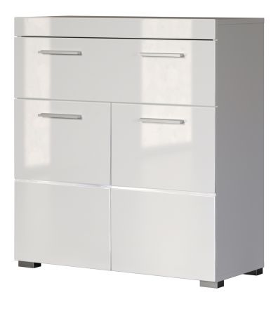 Badezimmer Kommode Adamo in wei� Hochglanz Badschrank 73 x 79 cm
