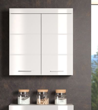 Bad H�ngeschrank Adamo in wei� Hochglanz Badschrank 73 x 77 cm