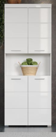 Badezimmer: Hochschrank Adamo in wei� Hochglanz 73 x 190 cm