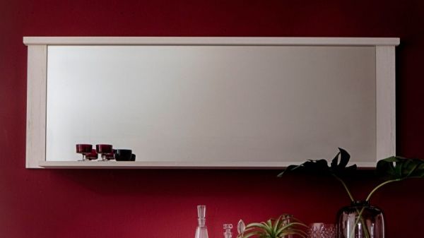 Wandspiegel mit Ablage Georgia Pinie Struktur wei� im Landhausstil 197 x 63 cm