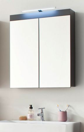 Badezimmer Spiegelschrank Adamo in grau Hochglanz Badschrank 2-t�rig 60 x 77 cm