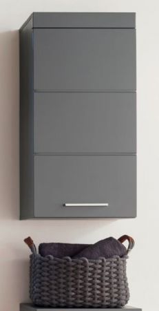Bad H�ngeschrank Adamo in grau Hochglanz Badschrank 37 x 77 cm
