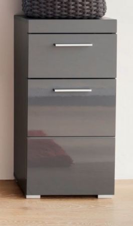 Badezimmer Unterschrank Adamo in grau Hochglanz Badschrank 37 x 79 cm
