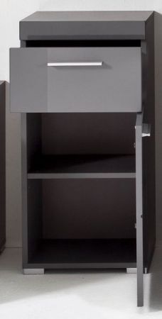 Badezimmer Unterschrank Adamo in grau Hochglanz Badschrank 37 x 79 cm