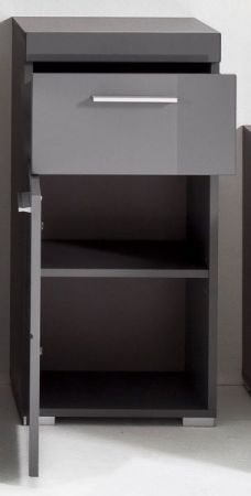 Badezimmer Unterschrank Adamo in grau Hochglanz Badschrank 37 x 79 cm