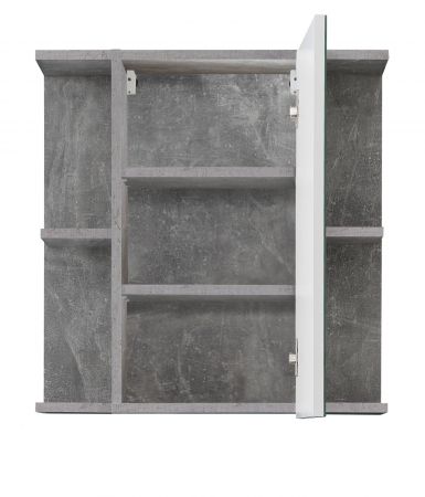 Badezimmer Spiegelschrank Nano in Stone Design grau Badm�bel 60 x 62 cm