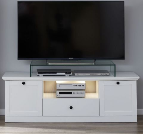 TV-Lowboard Milla in wei� Landhaus Fernsehtisch 140 x 49 cm