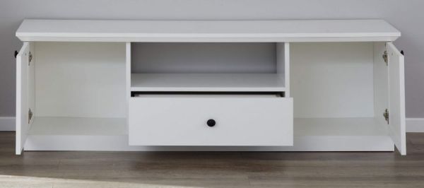 TV-Lowboard Milla in wei� Landhaus Fernsehtisch 140 x 49 cm