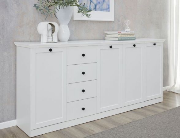 Sideboard Milla in wei�, 195 x 88 cm Kommode im Landhausstil