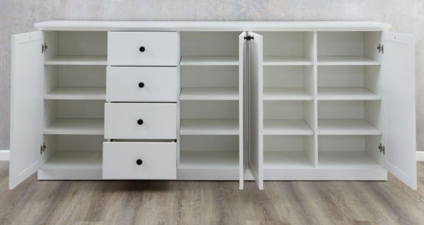 Sideboard Milla in wei�, 195 x 88 cm Kommode im Landhausstil