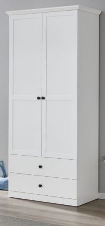 Garderobenschrank Milla in wei� Landhaus Flurgarderobe 81 x 196 cm