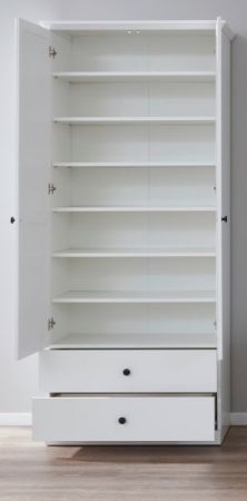 Garderobenschrank Milla in wei� Landhaus Flurgarderobe 81 x 196 cm