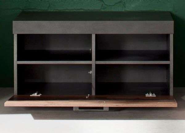 Garderobe Sitzbank Foundry in Used Wood Shabby mit Matera grau Schuhbank 80 x 45 cm
