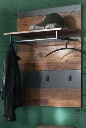 Garderobenpaneel Foundry in Used Wood Shabby mit Matera grau 80 x 106 cm