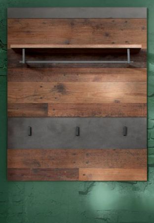 Garderobenpaneel Foundry in Used Wood Shabby mit Matera grau 80 x 106 cm