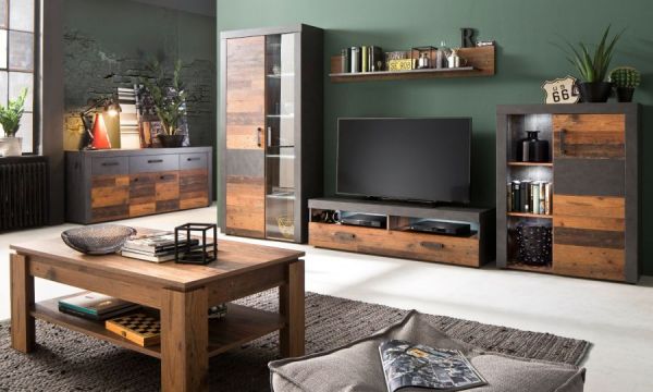 Sideboard Foundry in Used Wood Altholz Design, 3-t�rige Kommode 151 x 86 cm