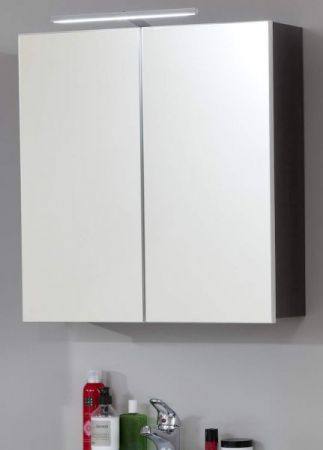 Badezimmer Spiegelschrank Matrix in Sardegna grau Rauchsilber Badschrank 2-t�rig 60 x 67 cm
