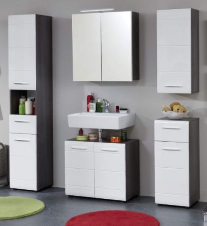 Badezimmer Spiegelschrank Matrix in Sardegna grau Rauchsilber Badschrank 2-t�rig 60 x 67 cm