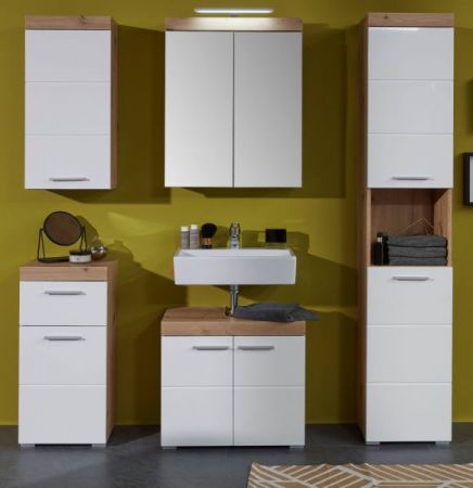 Badezimmer Spiegelschrank Adamo in Asteiche Dekor Badschrank 2-t�rig 60 x 77 cm