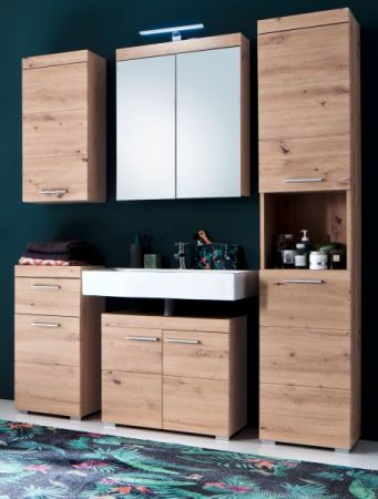 Badezimmer Badm�bel Set Amanda in Eiche / Asteiche Badkombination 4-teilig 163 x 190 cm
